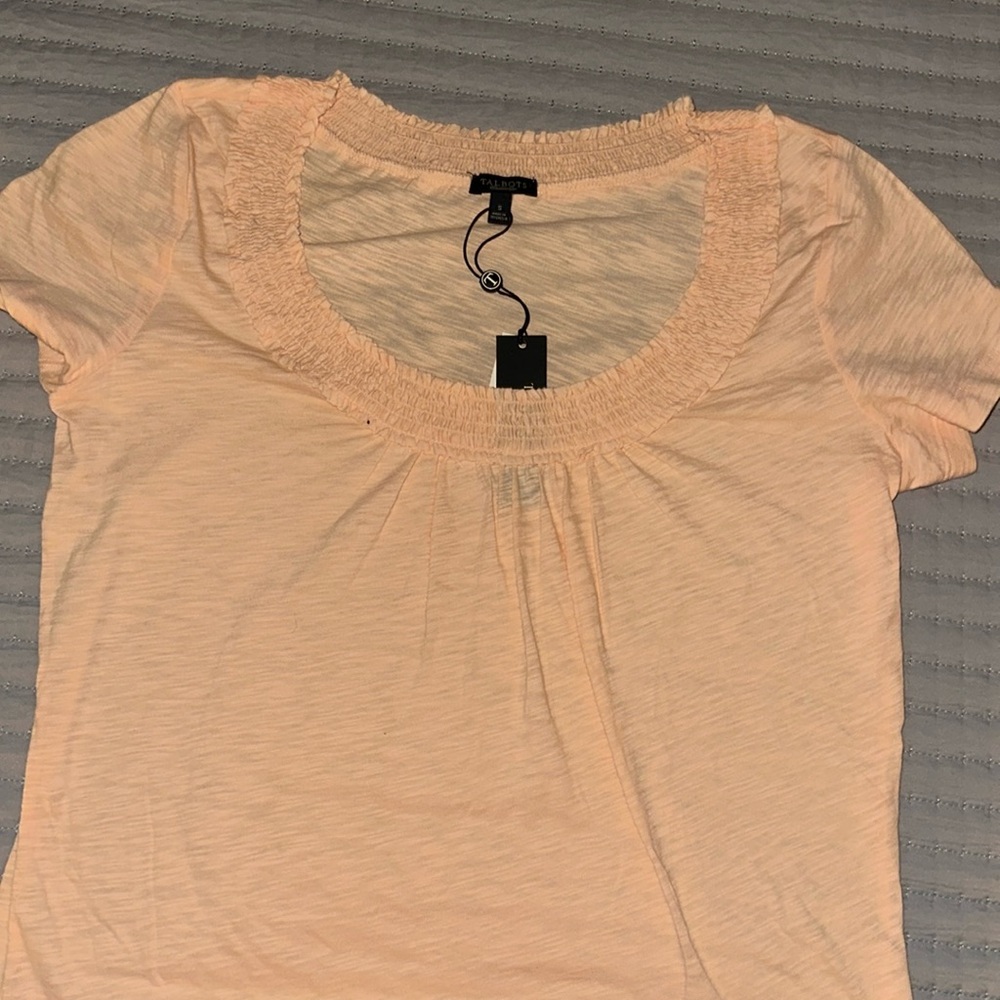 NWT Talbots short sleeve peach summer shirt